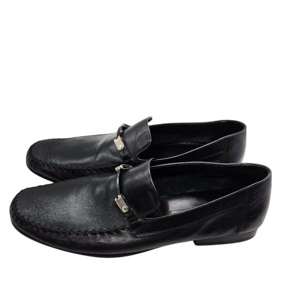 Bruno Magli Teodoro Bit Strap Black Nappa Leather Loafers 13 Slip On Dress Shoes main image 5